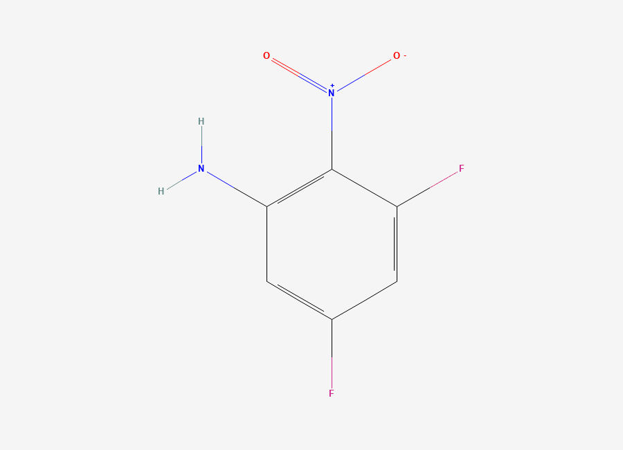 Two-dimensional chemical structure of 3,5-Difluoro-2-nitroaniline