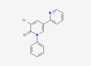 Two-dimensional chemical structure of Perampanel Bromo Pyridone Impurity, CAS 381248-06-2