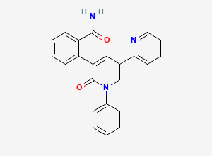 Two-dimensional chemical structure of Perampanel amide, CAS 380919-34-6