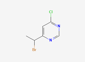 Two-dimensional chemical structure of 4-(1-Bromoethyl)-6-chloropyrimidine