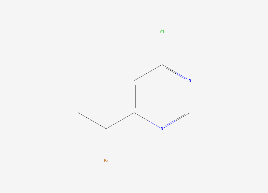 Two-dimensional chemical structure of 4-(1-Bromoethyl)-6-chloropyrimidine
