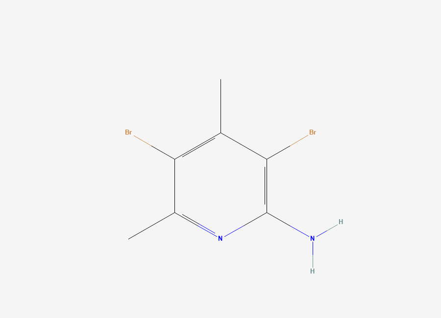 Two-dimensional chemical structure of 3,5-Dibromo-4,6-dimethylpyridin-2-amine