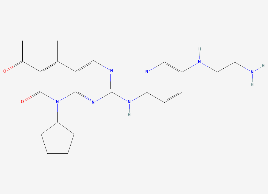 Two-dimensional chemical structure of 2-Aminoethyl-amino Palbociclib, CAS 571191-15-6