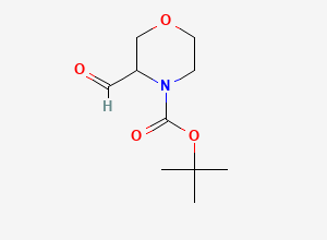 Two-dimensional chemical structure of Tert-butyl 3-formylmorpholine-4-carboxylate