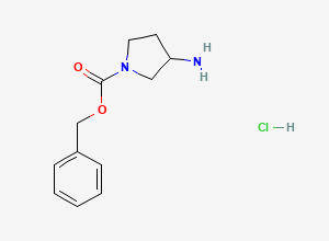 Two-dimensional chemical structure of Benzyl 3-aminopyrrolidine-1-carboxylate hydrochloride