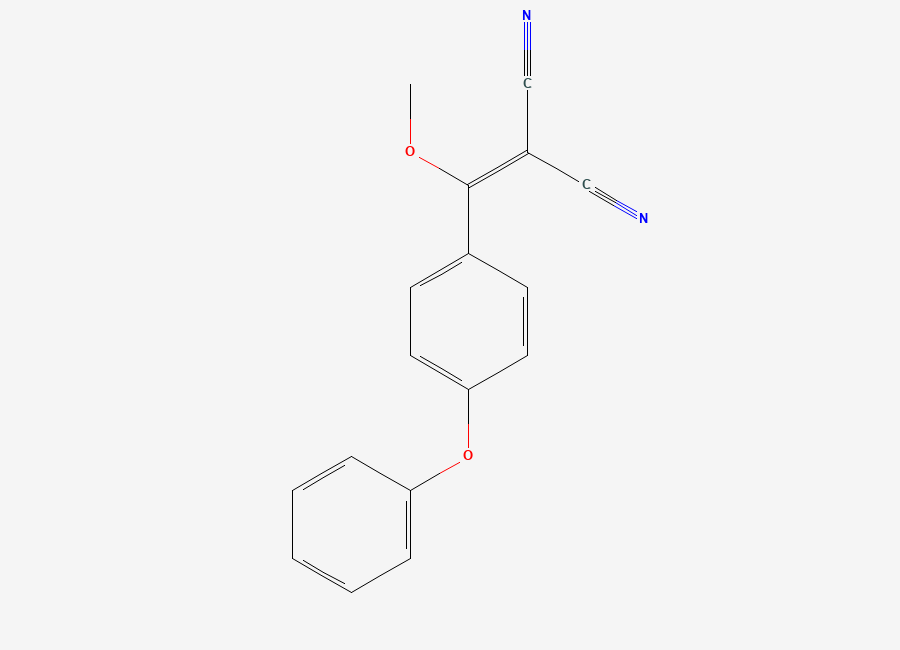 Two-dimensional chemical structure of 2-((Methoxy)(4-phenoxyphenyl)methylene)malononitrile