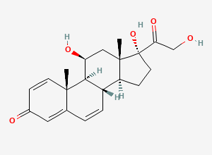 Two-dimensional chemical structure of Prednisolone EP Impurity H / Δ6-Prednisolone, CAS 2427-64-7