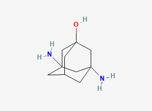 Two-dimensional chemical structure of 3,5-Diaminoadamantan-1-ol