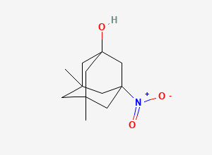 Two-dimensional chemical structure of 3,5-dimethyl-7-nitroadamantan-1-ol, CAS 2460757-92-8