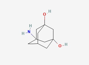 Two-dimensional chemical structure of 5-Aminoadamantane-1,3-diol