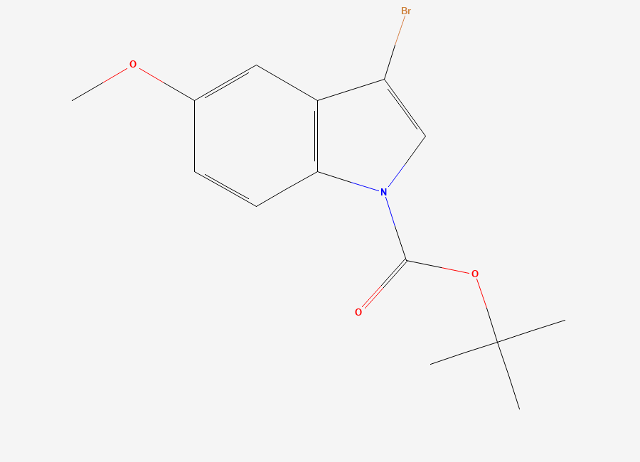 Two-dimensional chemical structure of 1-Boc-3-Bromo-5-methoxyindole