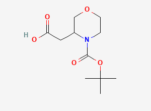 Two-dimensional chemical structure of 2-(4-((Tert-butoxy)carbonyl)morpholin-3-yl)acetic acid