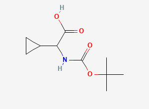 Two-dimensional chemical structure of 2-(Tert-butoxycarbonylamino)-2-cyclopropylacetic acid