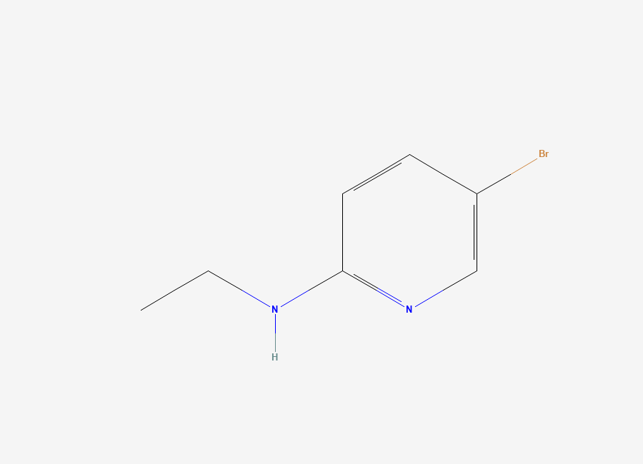 Two-dimensional chemical structure of 5-bromo-N-ethylpyridin-2-amine