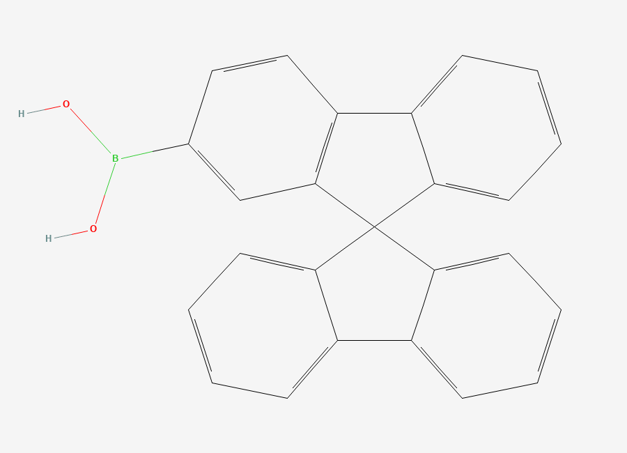 Two-dimensional chemical structure of 9,9'-Spirobi(9H-fluorene)-2-boronic Acid