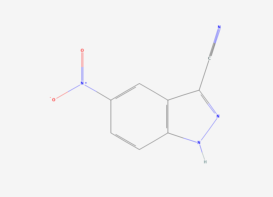 Two-dimensional chemical structure of 5-Nitro-1H-indazole-3-carbonitrile