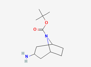 Two-dimensional chemical structure of tert-Butyl 3-amino-8-azabicyclo[3.2.1]octane-8-carboxylate