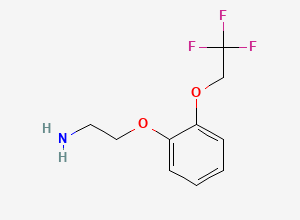 Two-dimensional chemical structure of 2-[2-(2,2,2-Trifluoroethoxy)phenoxy]ethanamine, CAS 751476-91-2