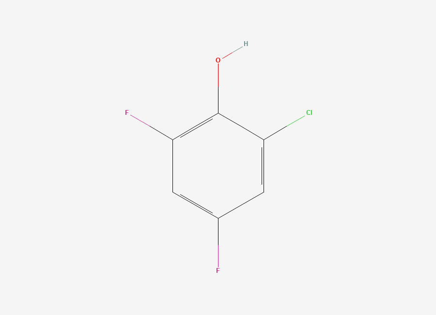 Two-dimensional chemical structure of 2-Chloro-4,6-difluorophenol