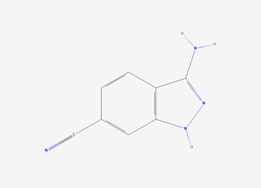 Two-dimensional chemical structure of 3-Amino-1H-indazole-6-carbonitrile