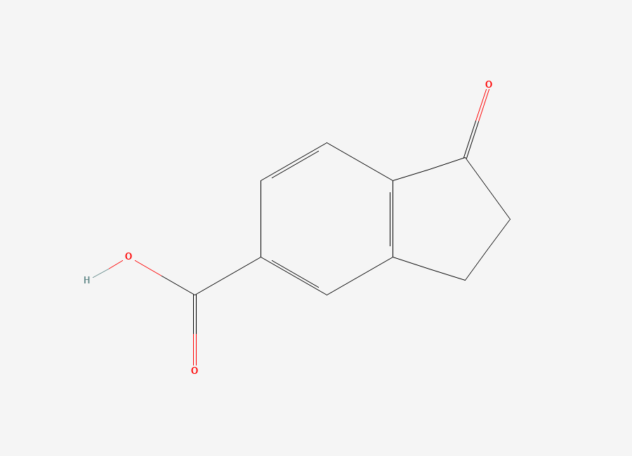 Two-dimensional chemical structure of 1-Oxo-2,3-dihydro-1H-indene-5-carboxylic acid