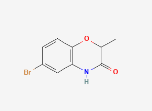 Two-dimensional chemical structure of 6-bromo-2-methyl-3,4-dihydro-2H-1,4-benzoxazin-3-one