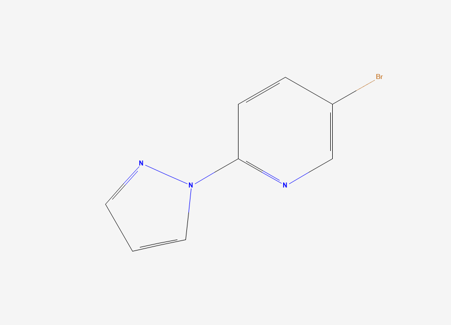 Two-dimensional chemical structure of 5-Bromo-2-(1H-pyrazol-1-yl)pyridine