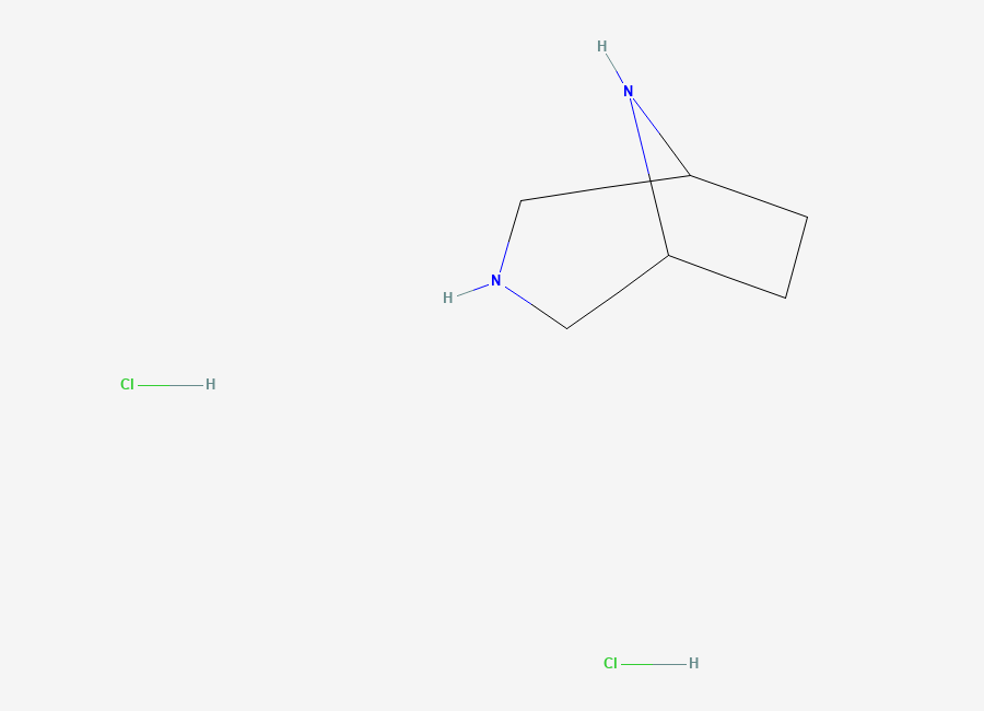 Two-dimensional chemical structure of 3,8-Diazabicyclo(3.2.1)octane dihydrochloride