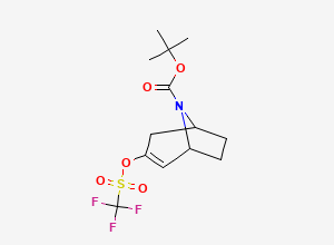 Two-dimensional chemical structure of 8-Boc-3-(trifluoromethylsulfonyloxy)-8-azabicyclo[3.2.1]oct-3-ene