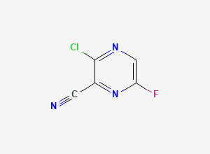 Two-dimensional chemical structure of 3-chloro-6-fluoropyrazine-2-carbonitrile, CAS 356783-49-8
