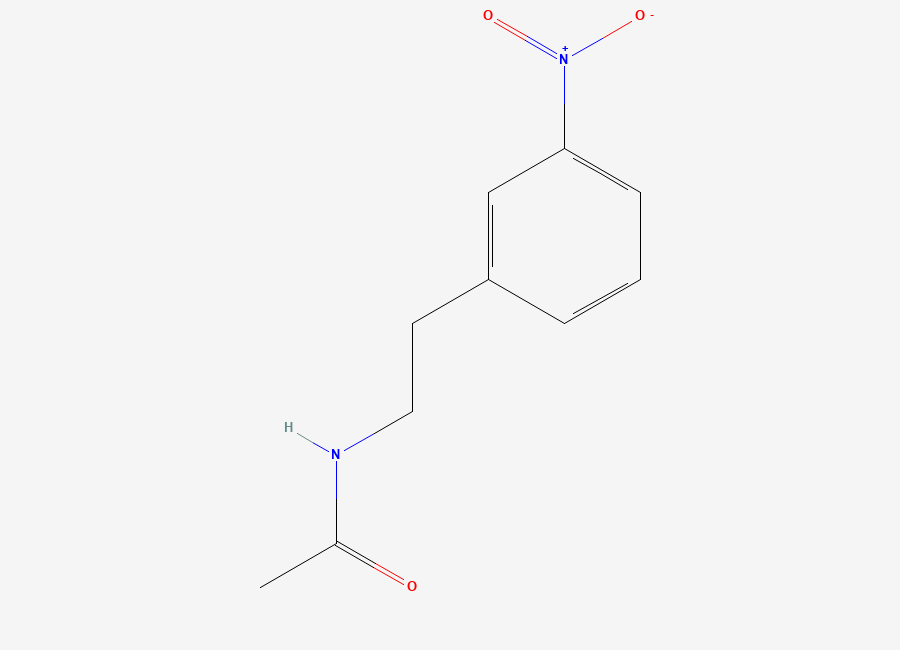Two-dimensional chemical structure of N-(3-Nitrophenethyl)acetamide, CAS 135365-07-0