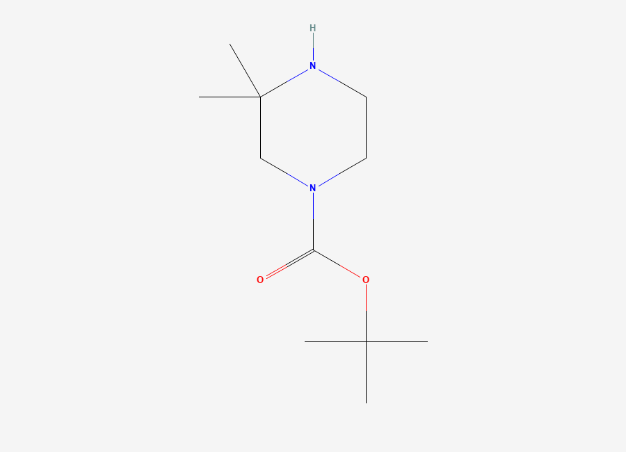 Two-dimensional chemical structure of 1-Boc-3,3-dimethylpiperazine