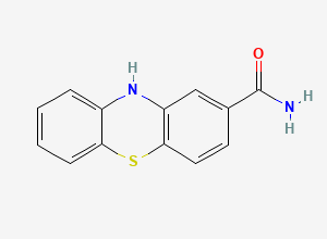 Two-dimensional chemical structure of 10H-phenothiazine-2-carboxylic acid amide, CAS 1778-82-1