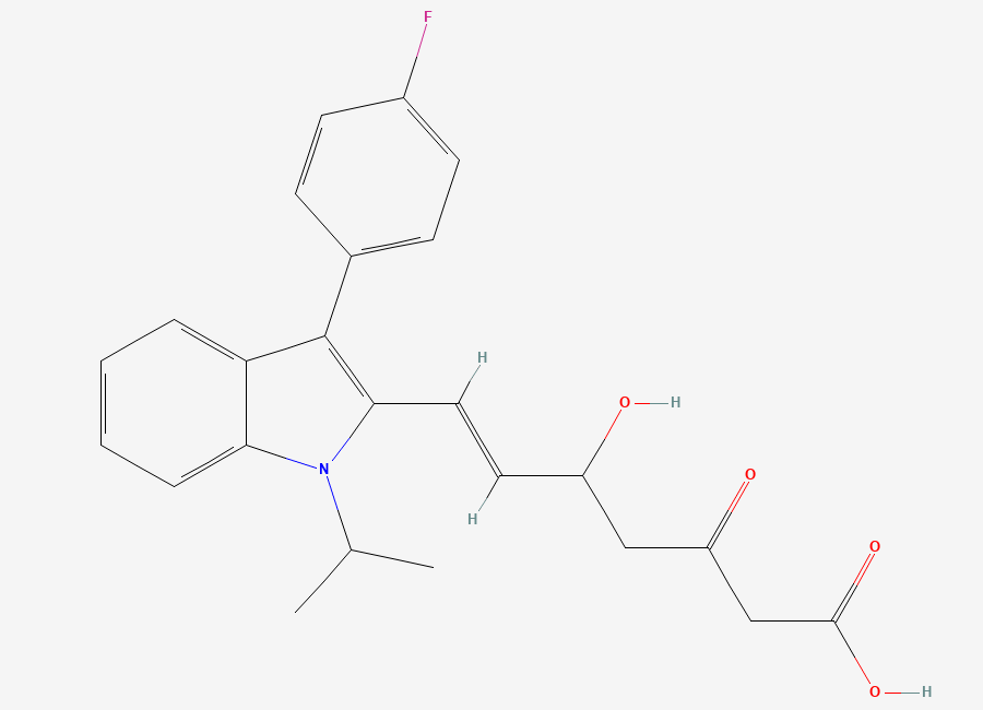 Two-dimensional chemical structure of 3-Keto Fluvastatin (Free Base), CAS 1331822-02-6