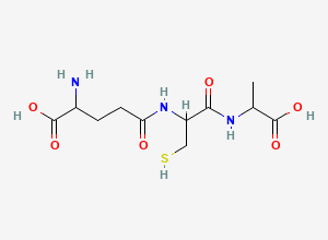 Two-dimensional chemical structure of 2-amino-5-[[1-(1-carboxyethylamino)-1-oxo-3-sulfanylpropan-2-yl]amino]-5-oxopentanoic acid