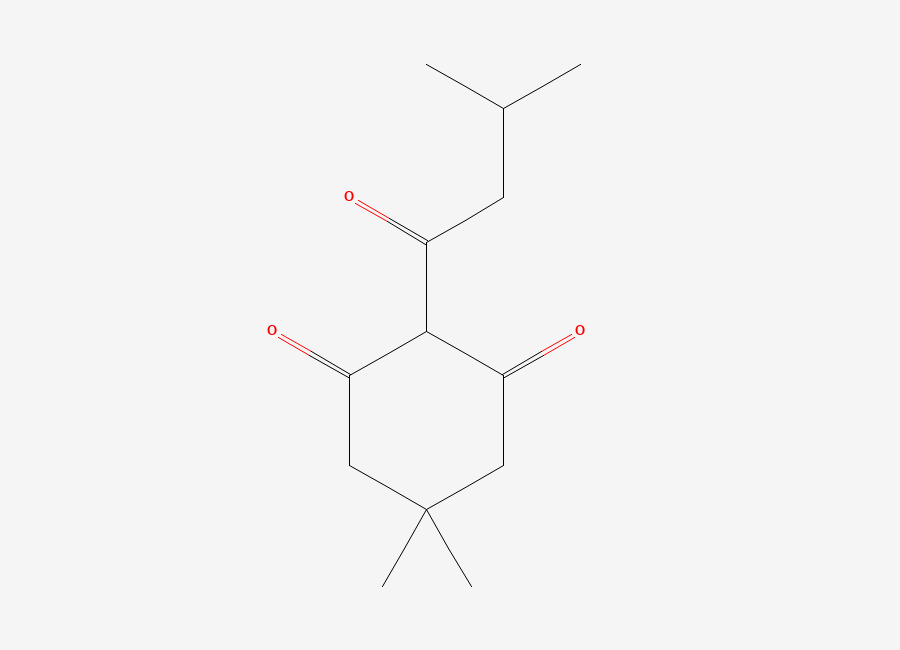 Two-dimensional chemical structure of 5,5-Dimethyl-2-(3-methylbutanoyl)cyclohexane-1,3-dione