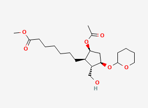 Two-dimensional chemical structure of Methyl 7-((1R,2S,3R,5S)-5-acetoxy-2-(hydroxymethyl)-3-((tetrahydro-2H-pyran-2-yl)oxy)cyclopentyl)heptanoate