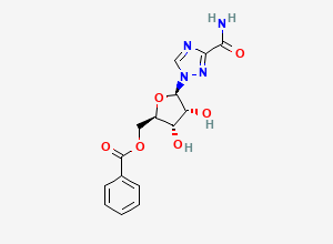 Two-dimensional chemical structure of 5’-O-Benzoyl Ribavirin, CAS 58151-90-9