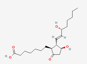 Two-dimensional chemical structure of 7-((1S,2S,3S)-3-Hydroxy-2-((R,E)-3-hydroxyoct-1-en-1-yl)-5-oxocyclopentyl)heptanoic Acid