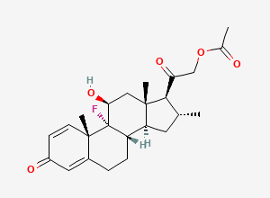 Two-dimensional chemical structure of Dexamethasone Acetate EP Impurity G/ Desoxymetasone 21-Acetate, CAS 1597-78-0