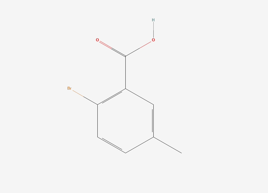 Two-dimensional chemical structure of 2-Bromo-5-methylbenzoic acid