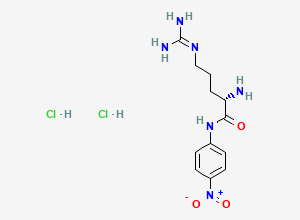 Two-dimensional chemical structure of (S)-2-Amino-5-guanidino-N-(4-nitrophenyl)pentanamide dihydrochloride
