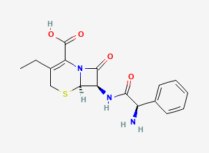 Two-dimensional chemical structure of 3-Ethyl-3-demethyl cephalexin