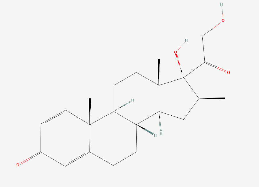 Two-dimensional chemical structure of 17,21-Dihydroxy-16beta-methylpregna-1,4-diene-3,20-dione