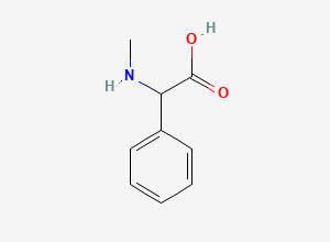 Two-dimensional chemical structure of 2-(Methylamino)-2-phenylacetic acid