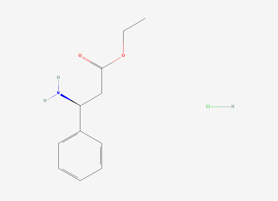 Two-dimensional chemical structure of (S)-Ethyl 3-amino-3-phenylpropanoate hydrochloride