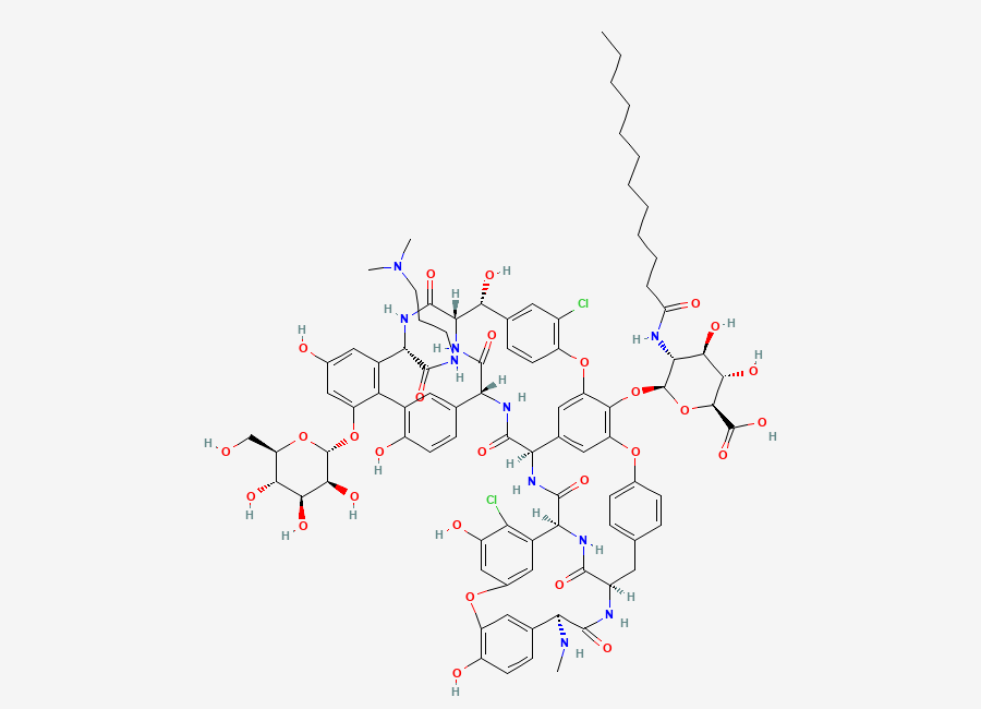 Two-dimensional chemical structure of Dalbavancin B1/ DB-B1, CAS 171500-82-6