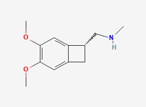 Two-dimensional chemical structure of (7R)-3,4-Dimethoxy-N-methyl-bicyclo[4.2.0]octa-1,3,5-triene-7-methanamine, CAS 1132667-04-9