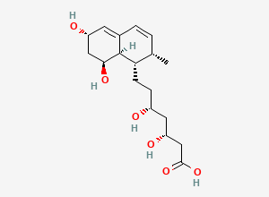Two-dimensional chemical structure of Pravastatin EP Impurity F / Des(2-methylbutyryl) Pravastatin, CAS 151006-03-0