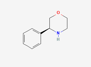 Two-dimensional chemical structure of (S)-3-phenylmorpholine
